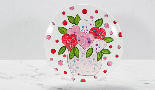 13. Crystal Hearts Flowers Plate (extra $3/person)