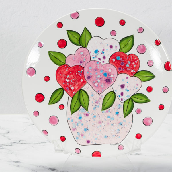 13. Crystal Hearts Flowers Plate (extra $3/person)