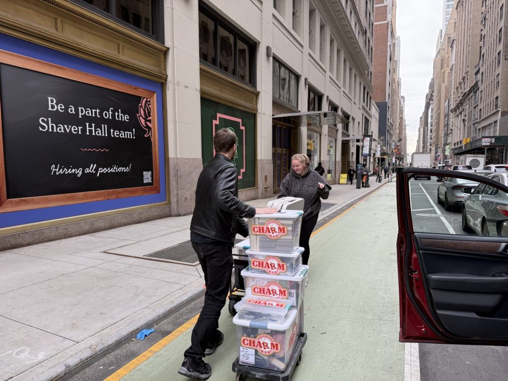 Rolling the Mobile Charm Bar cases into a Manhattan event