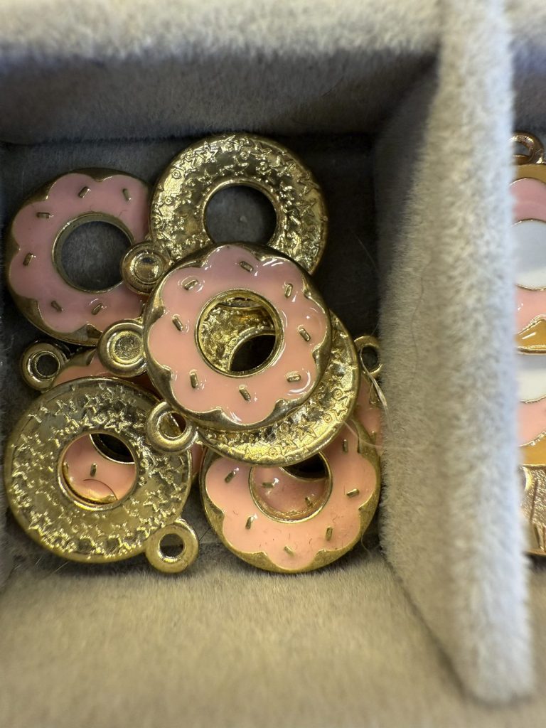 Pink donut charms