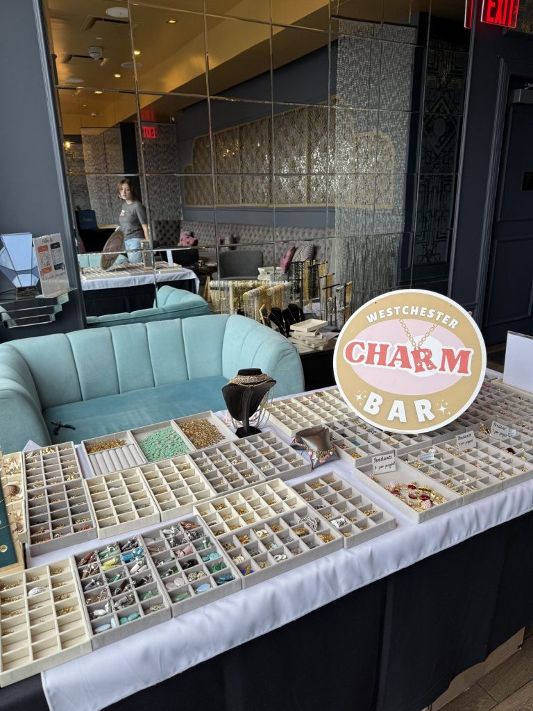 Charm trays by the window of a Manhattan event space