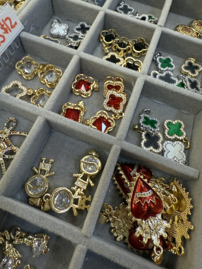 Red heart and clover charms