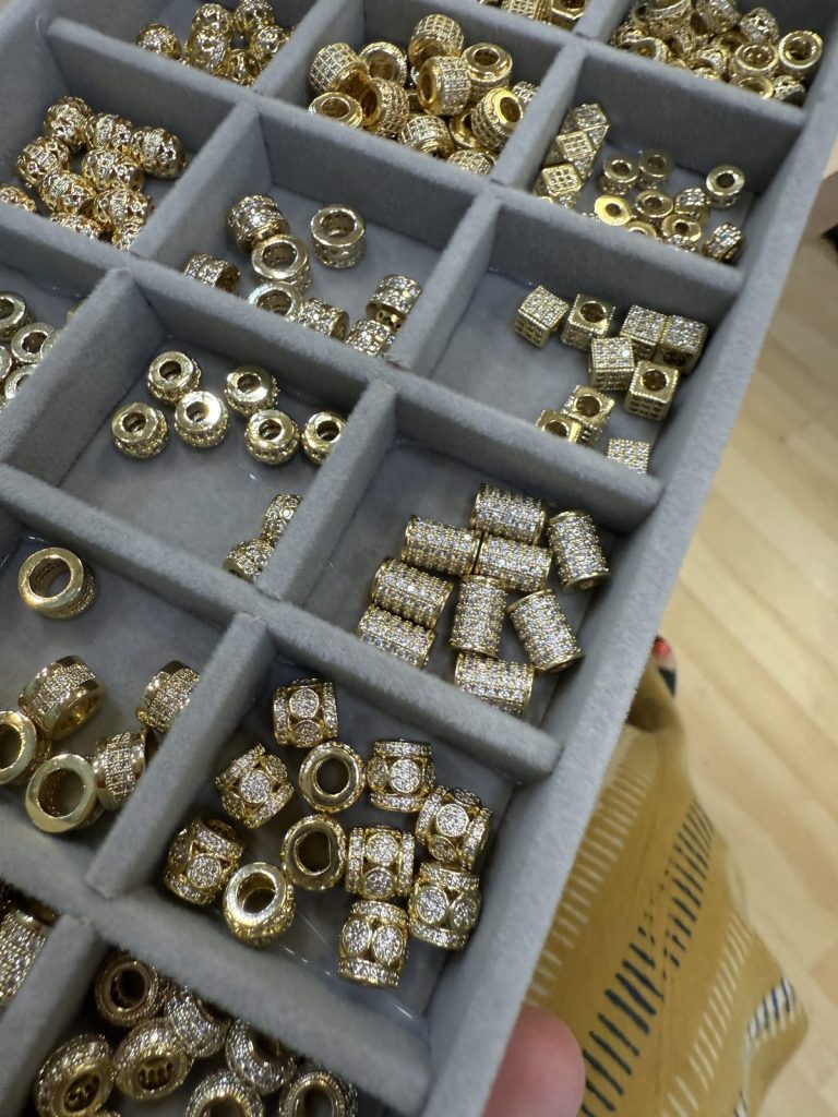 Crystal spacer charms