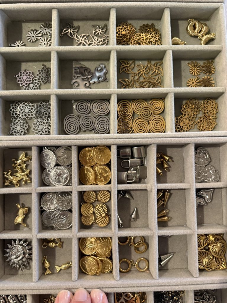 Gold and silver medallion charms