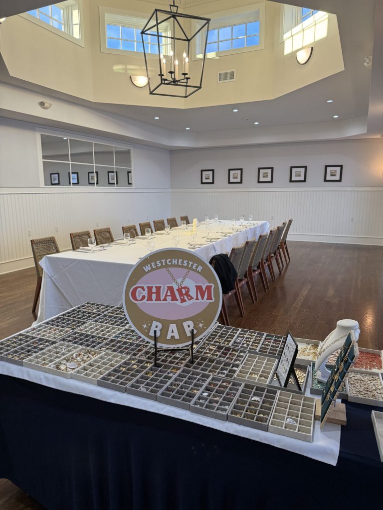 Mobile Charm Bar set up in an event room before guests arrive