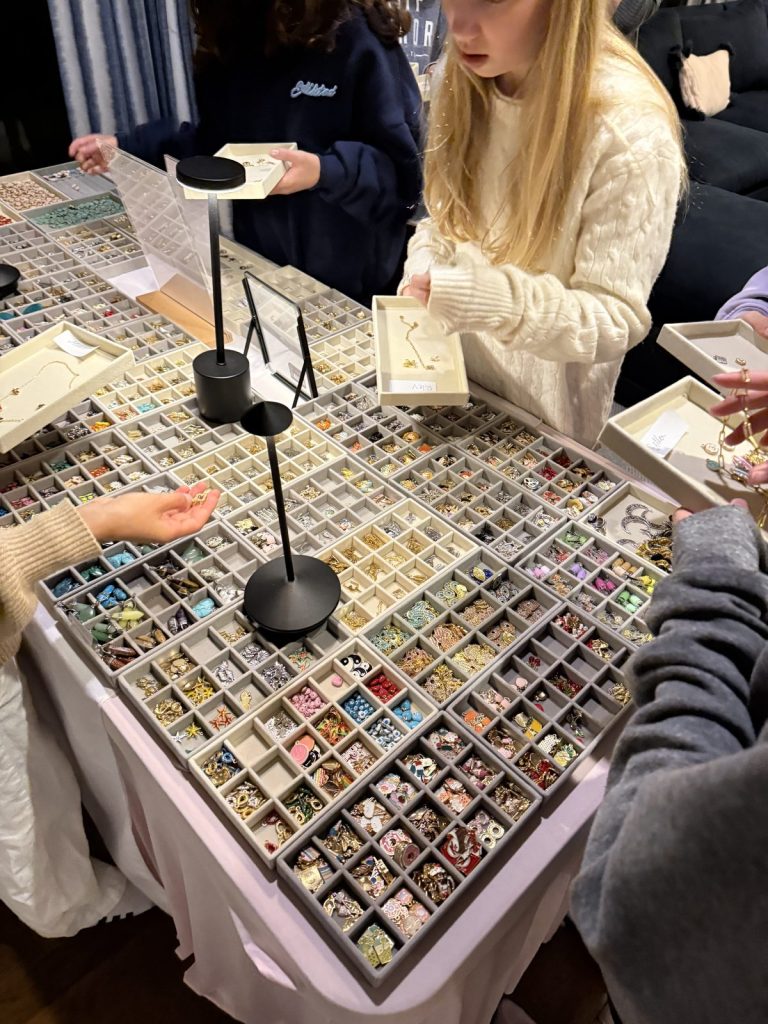 Kids picking charms at a home birthday party