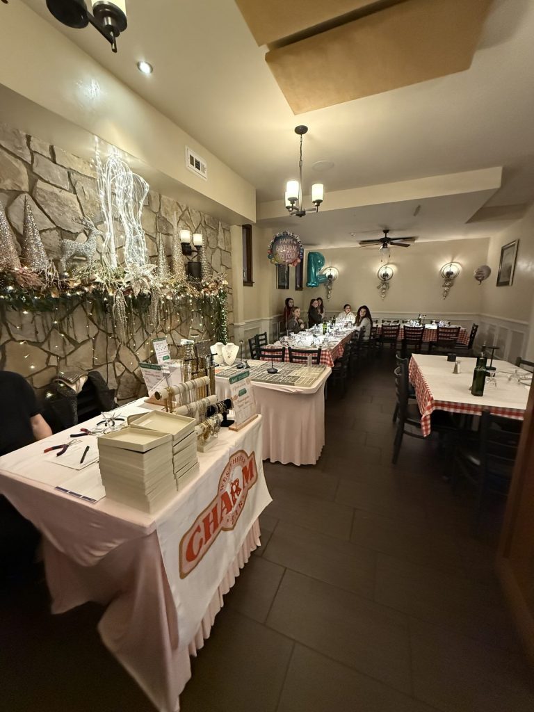 Charm Bar tables in a restaurant party room